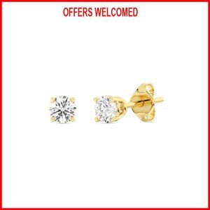 Lab-Grown Diamond Stud Earrings 10KT Gold Hypoallergenic 1/4 Carat
